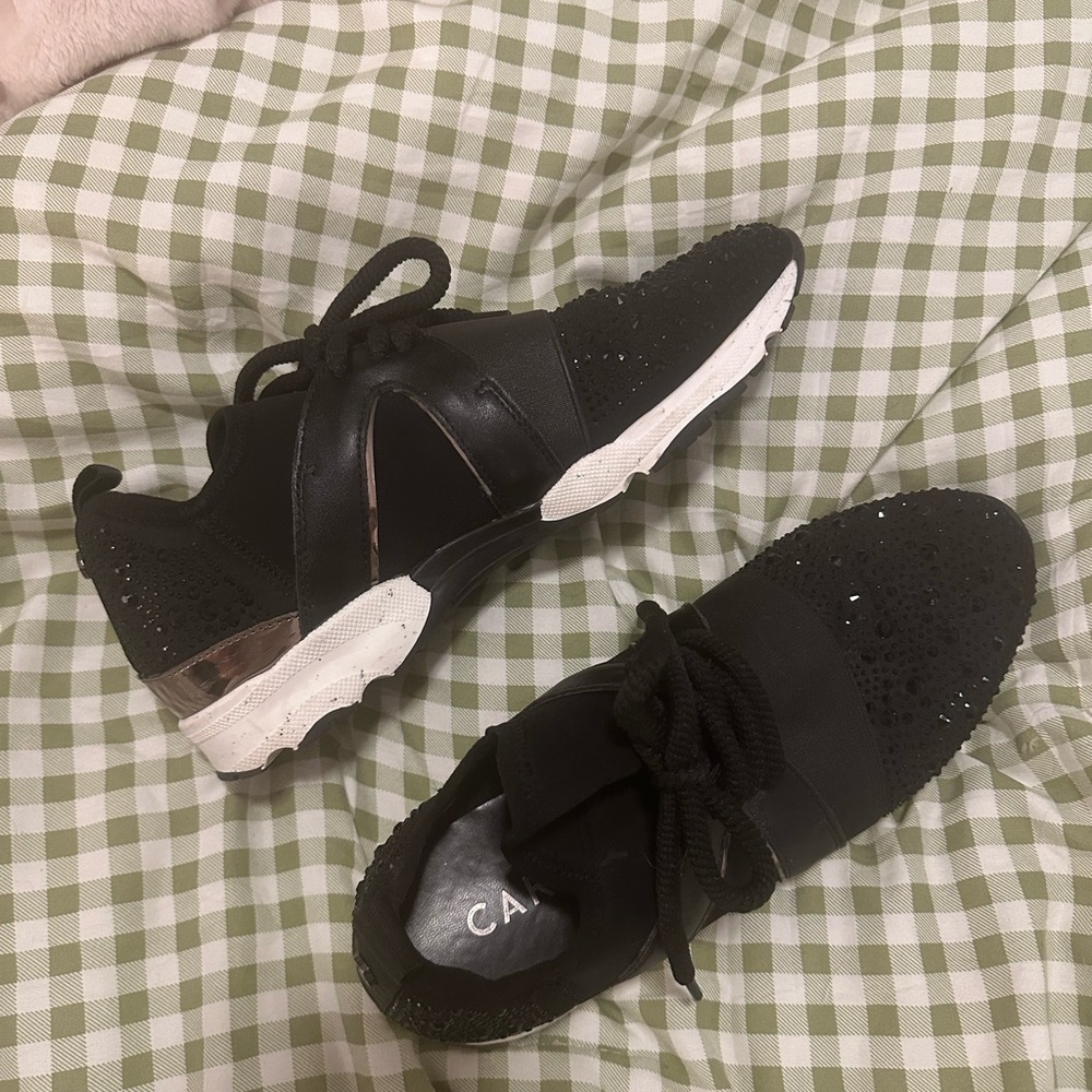 Carvela Lament Bling Embellished Women's Sneakers in Black Size 38.5